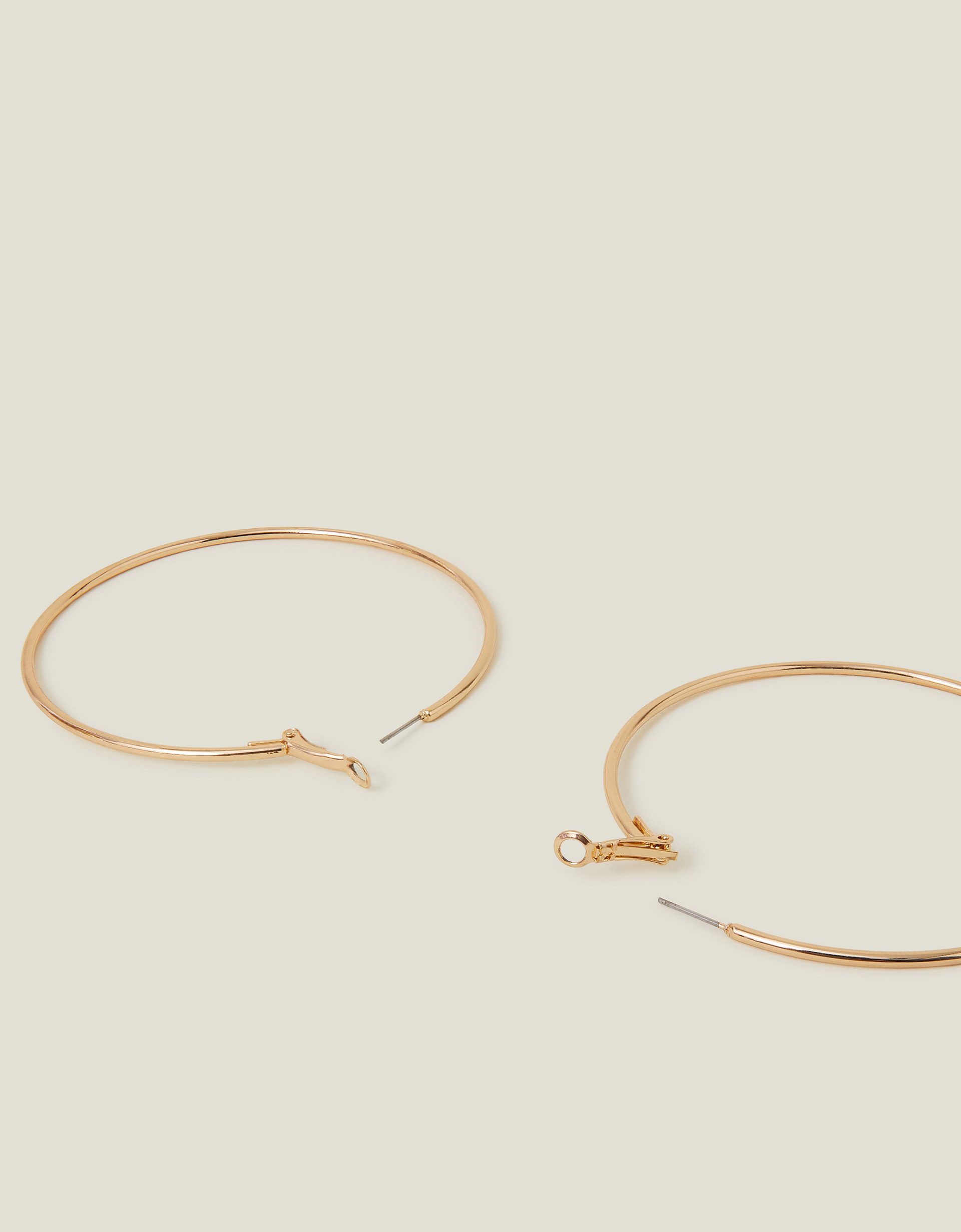 Accessorize Women's Gold Mid-Size Simple Hoops, Size: One Size