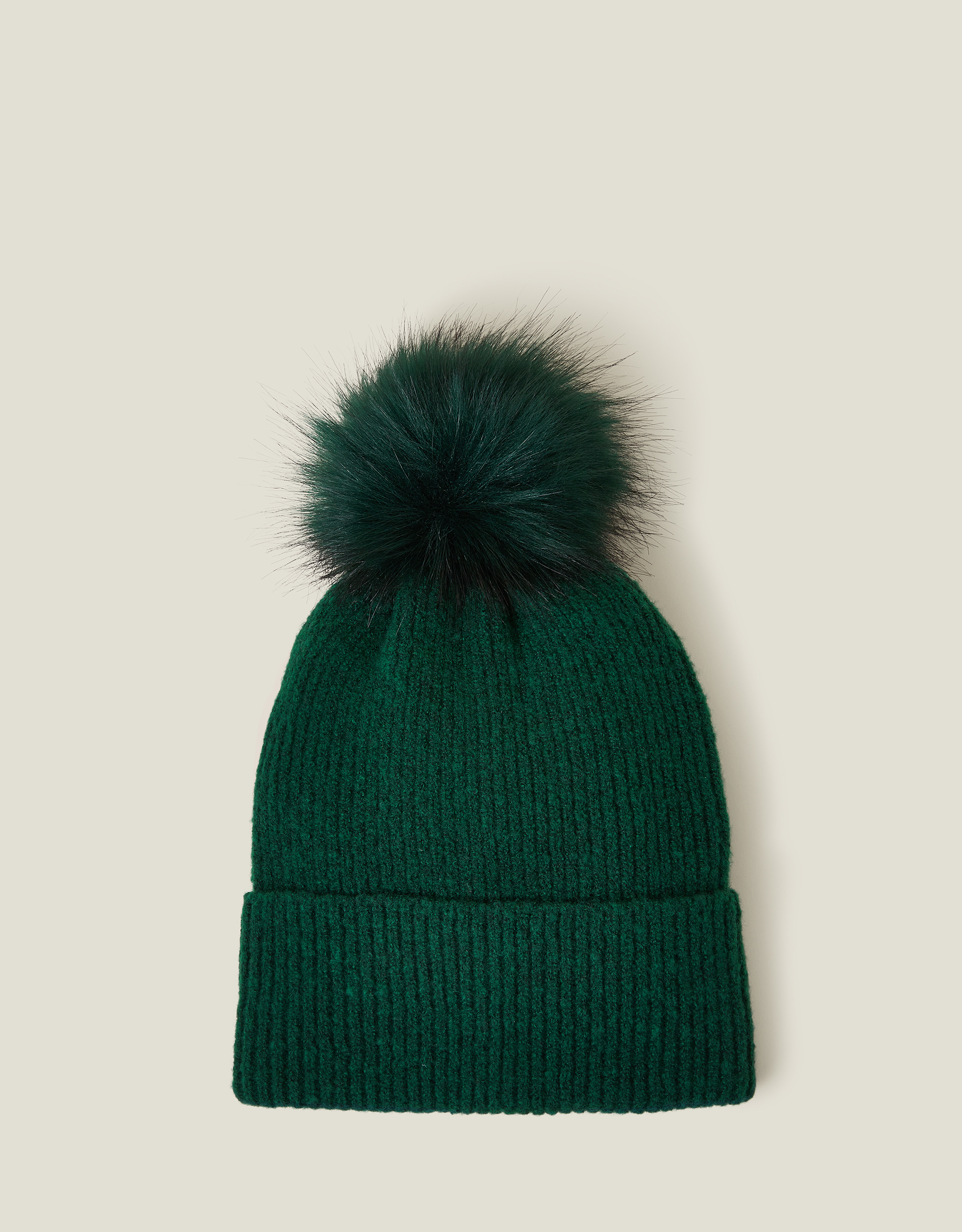 Accessorize Knit Pom-Pom Beanie Green