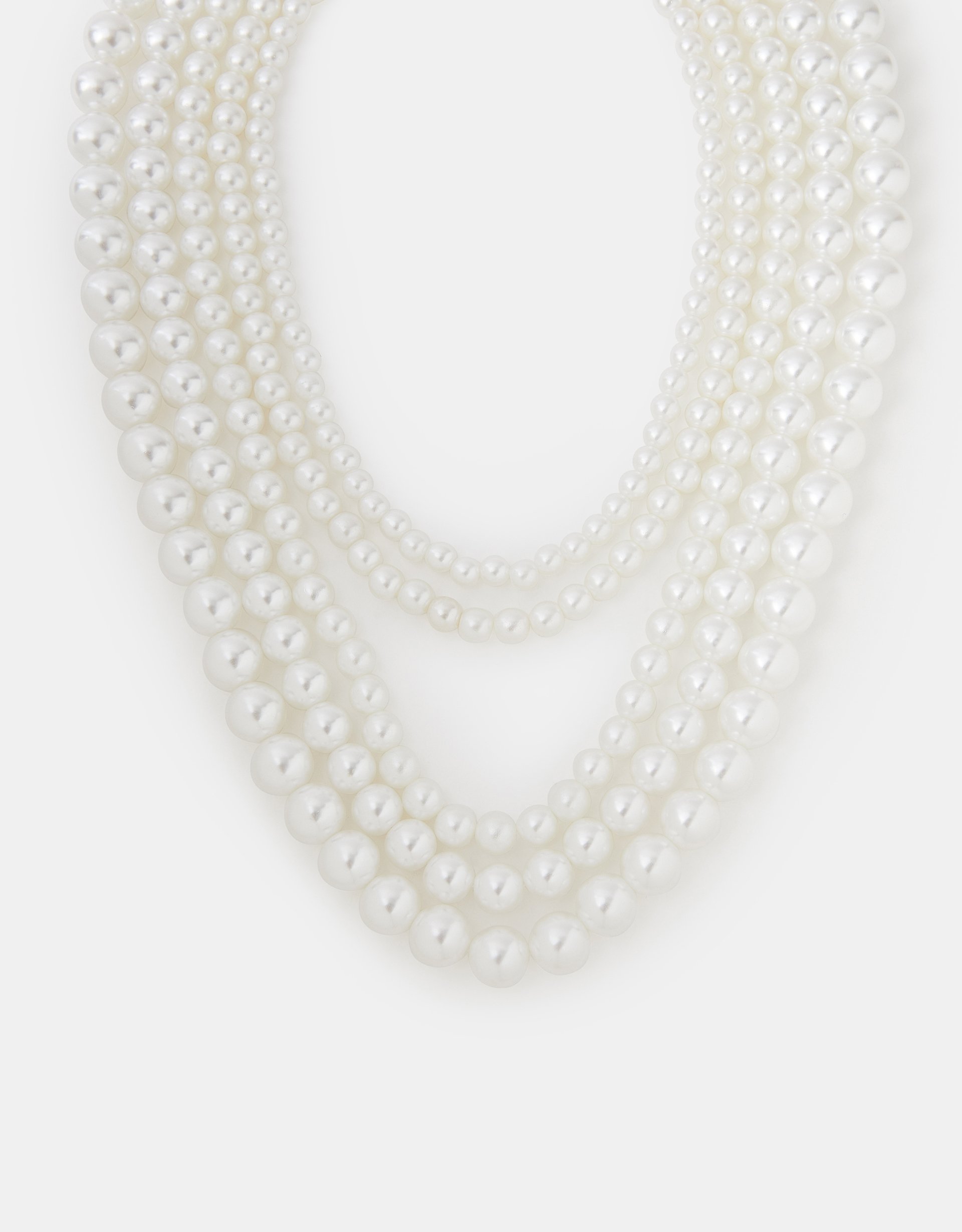 Red Layered Pearl Necklace - Accessorize