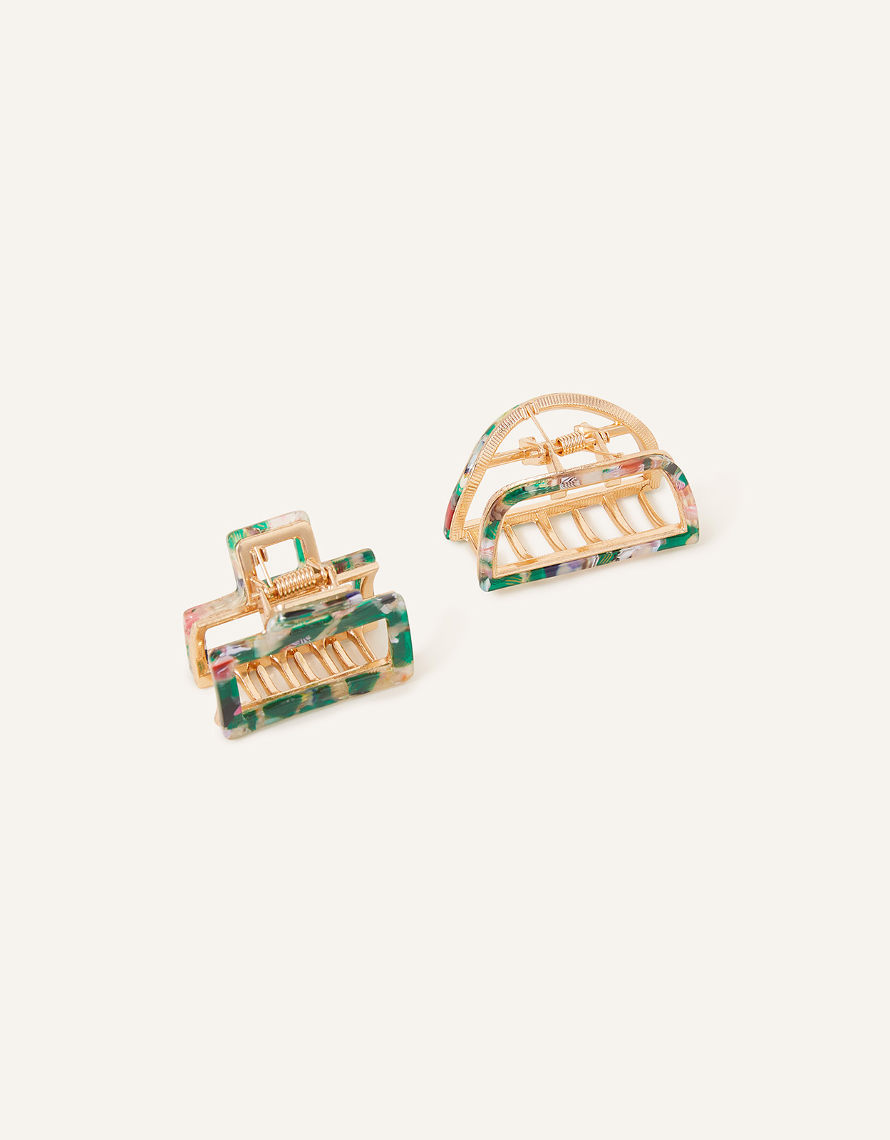 Accessorize Women's Metal Resin Claw Clips Set of Two