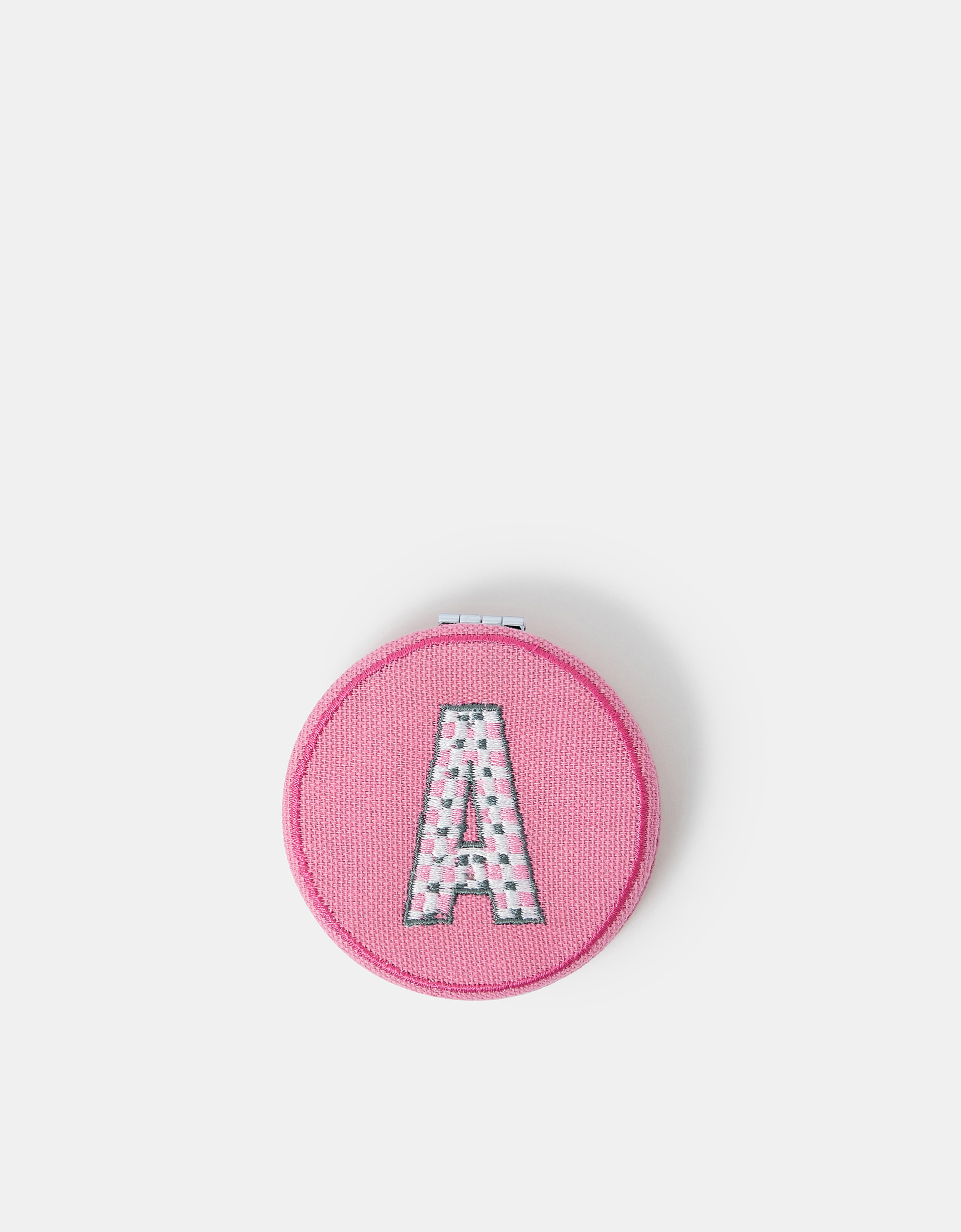 Initial Embroidered Compact Mirror Pink, Size: G - Accessorize