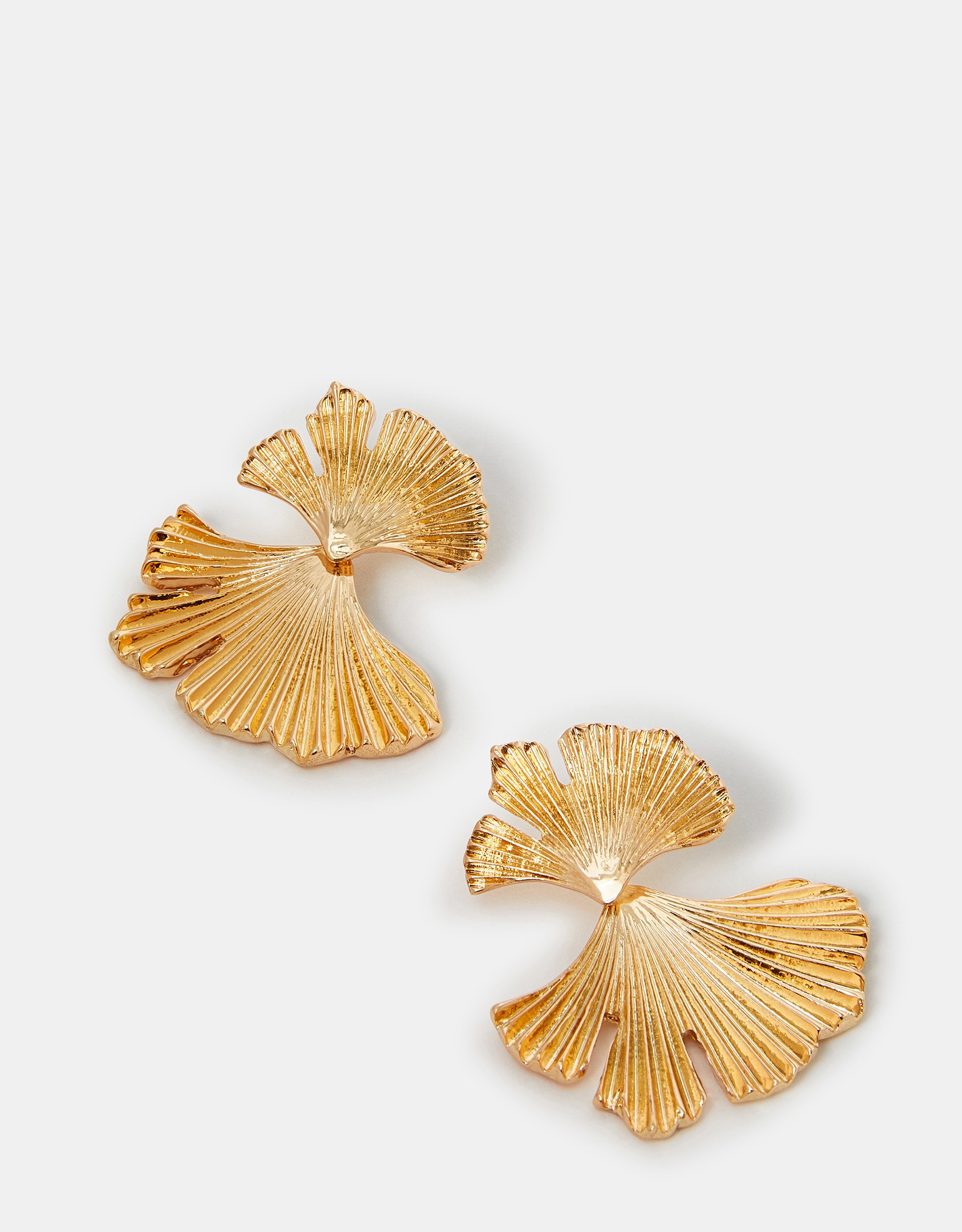 Gold Double Fan Drop Earrings - Accessorize
