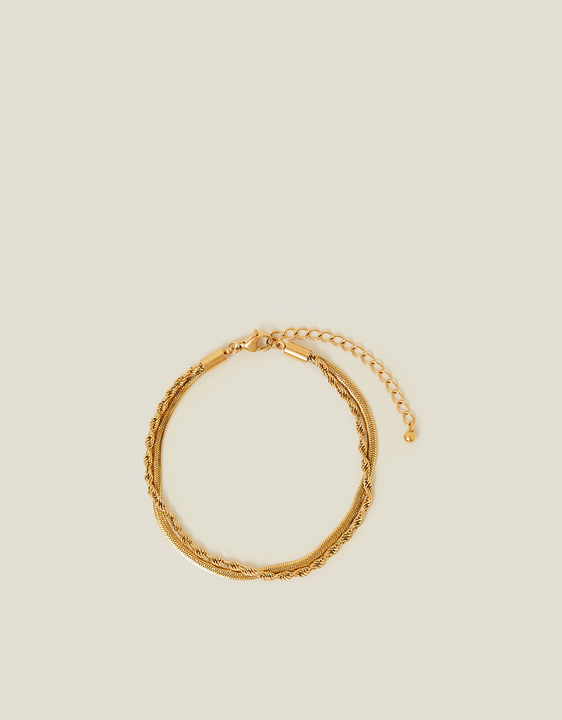14ct Gold-plated Stainless Steel Layered Twist Omega Bracelet - Accessorize