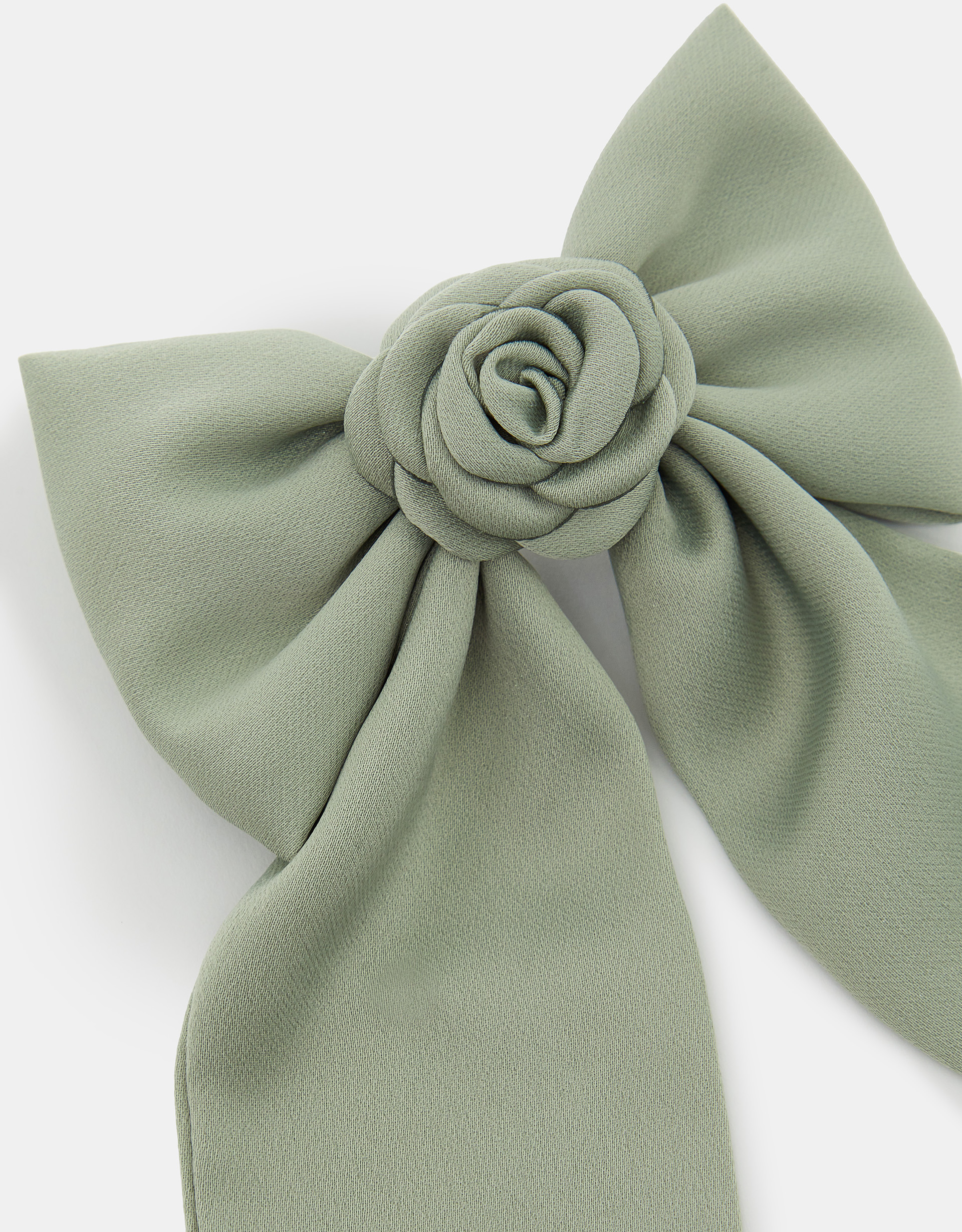 Corsage Bow Barrette Hair Clip Green - Accessorize