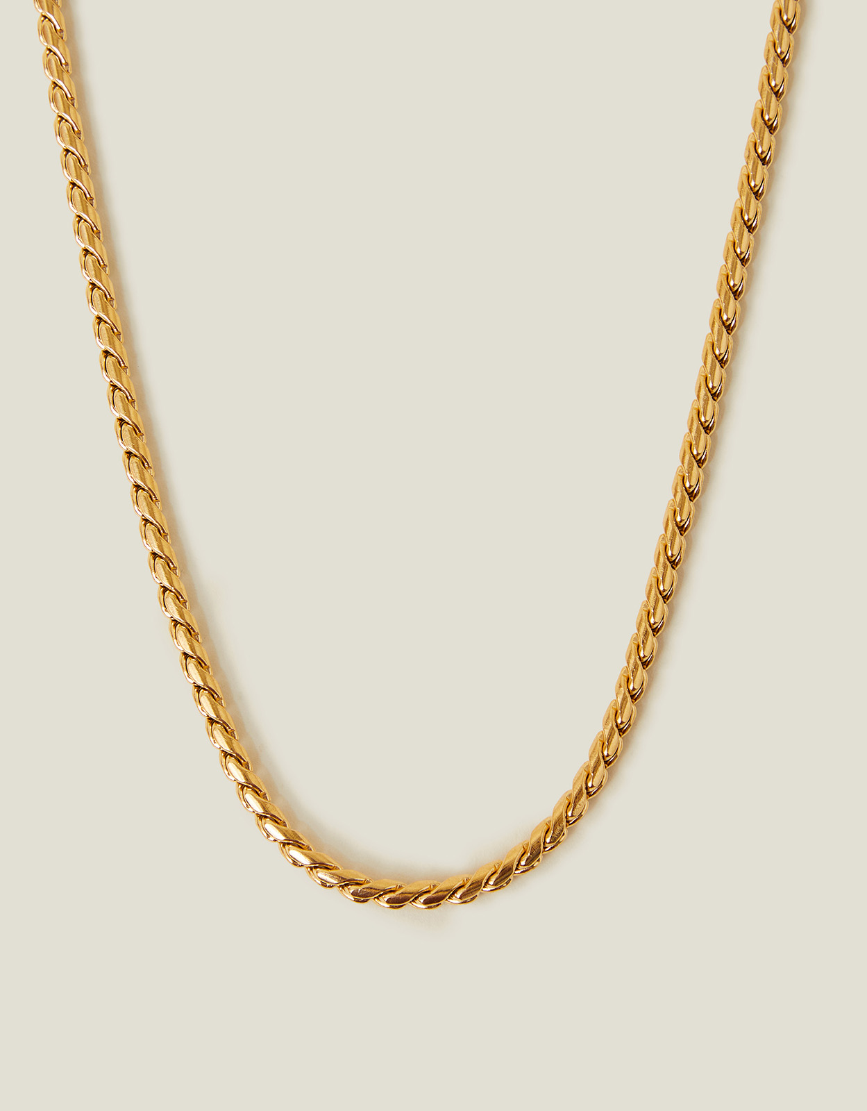 14ct Gold-plated Stainless Steel Twist Chain Necklace - Accessorize