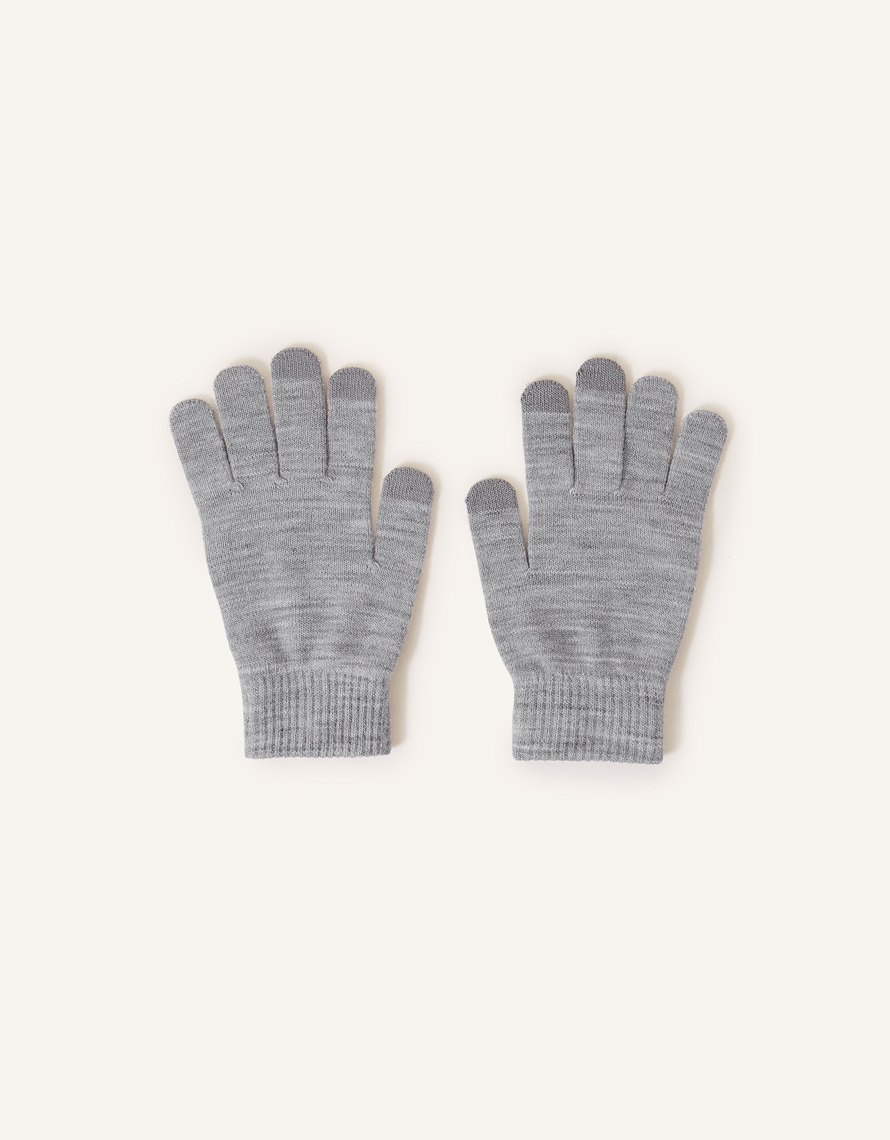 Accessorize Women's Super-Stretchy Touchscreen Gloves Grey, Size: One Size