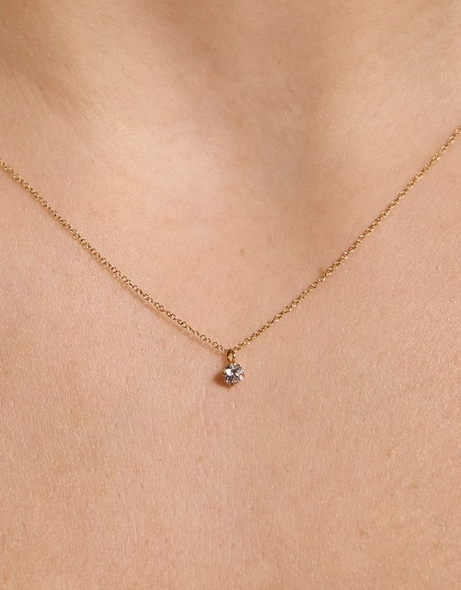 Accessorize Velvet Lab Grown Diamond 0.1ct Pendant Necklace 9ct, Gold