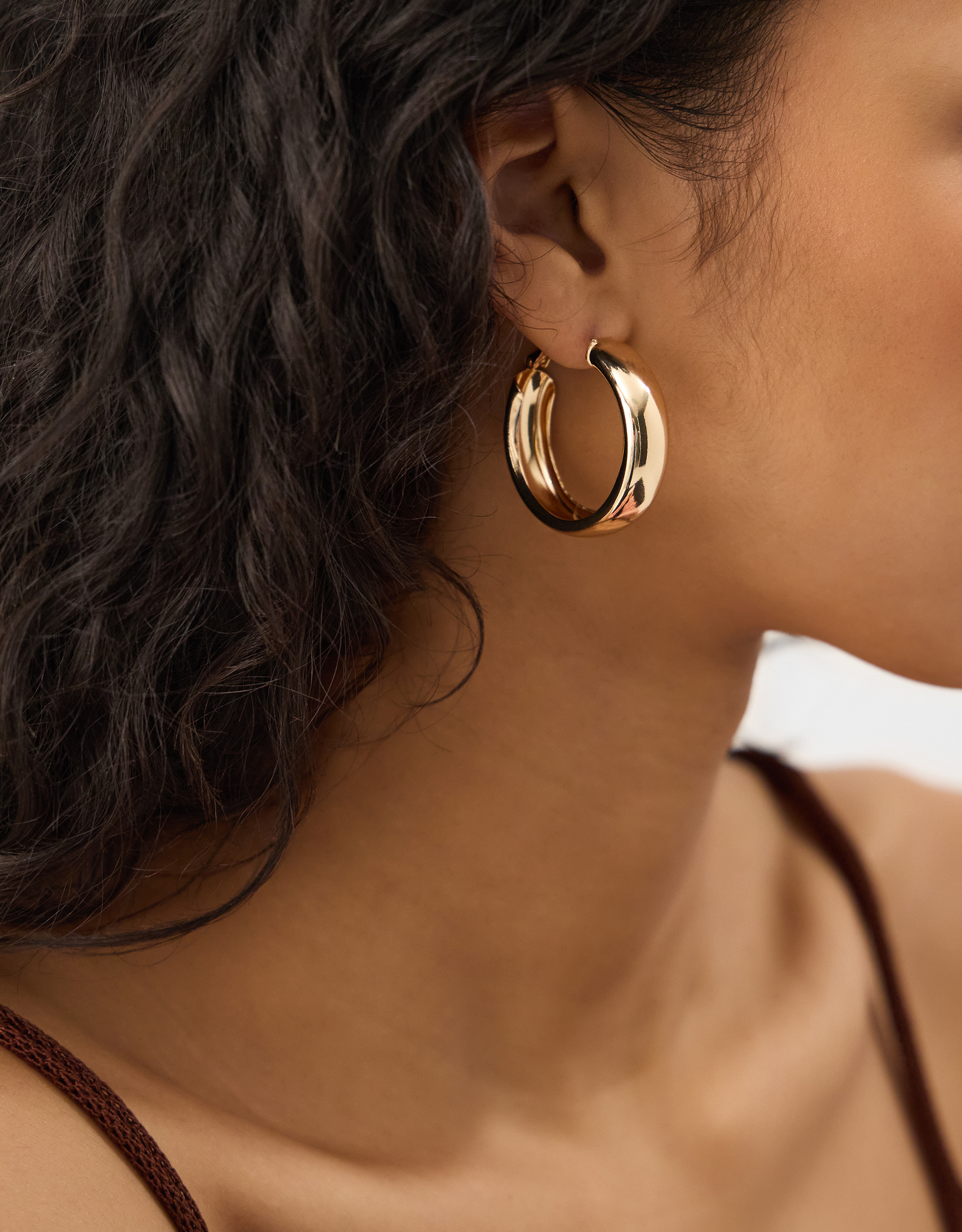 Accessorize Chunky Hoop Earrings, Gold