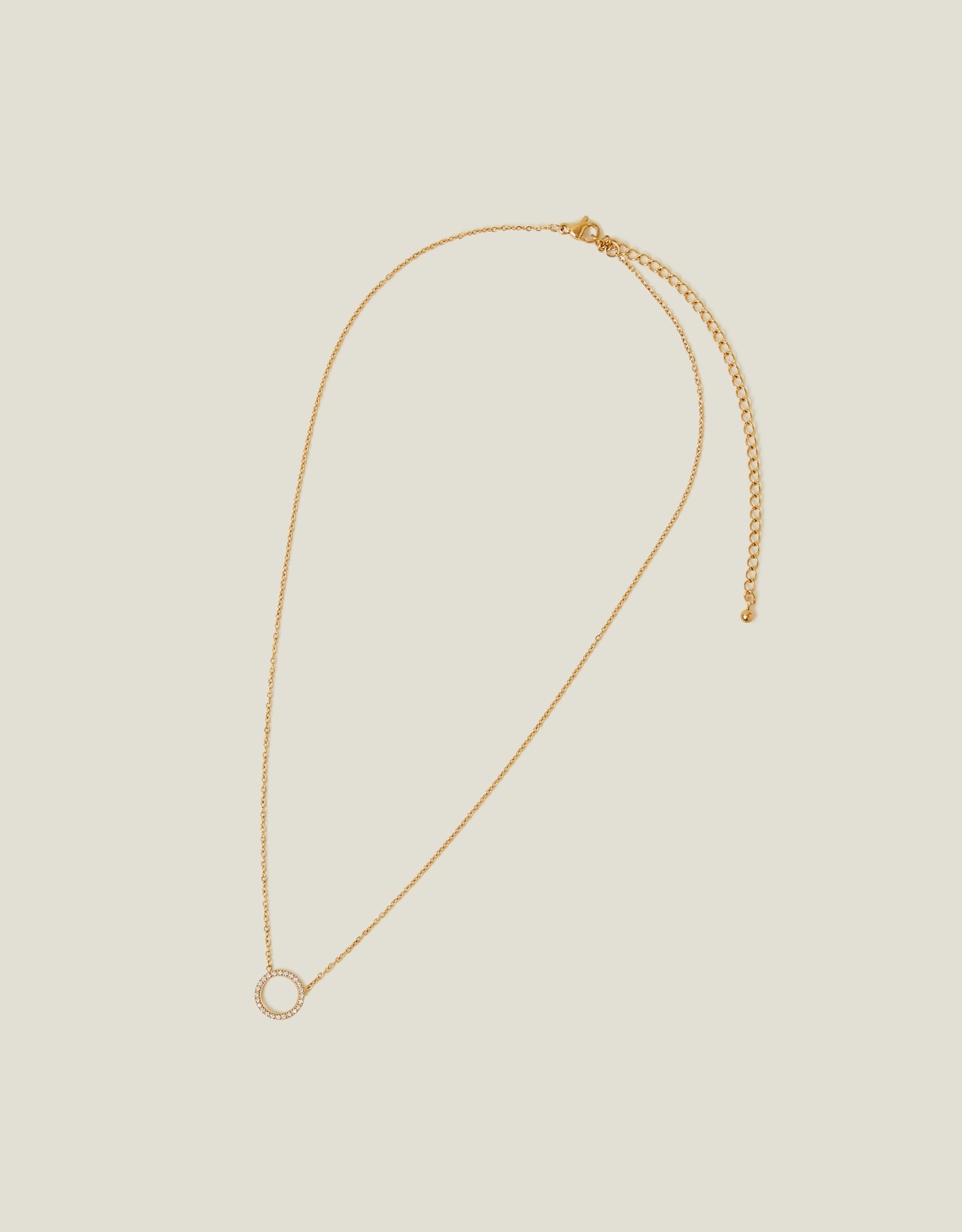 Tan Stainless Steel Circle Pendant Necklace, Women's - Accessorize