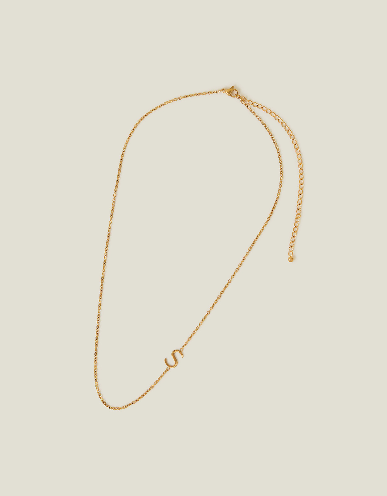 Stainless Steel Initial Necklace Gold, Size: M, Women's - Accessorize