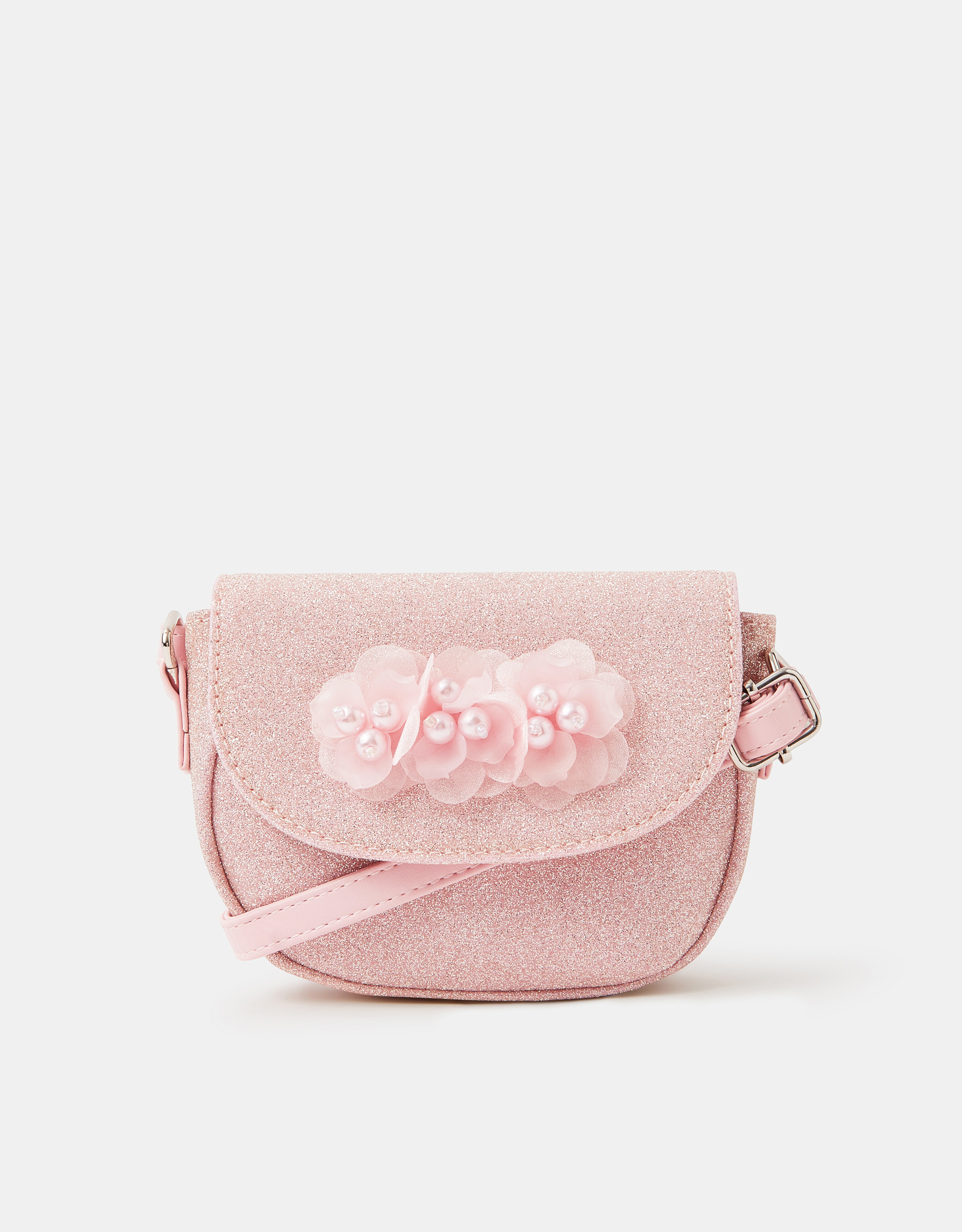 Accessorize Floral Girls Glitter Appliqué Bag