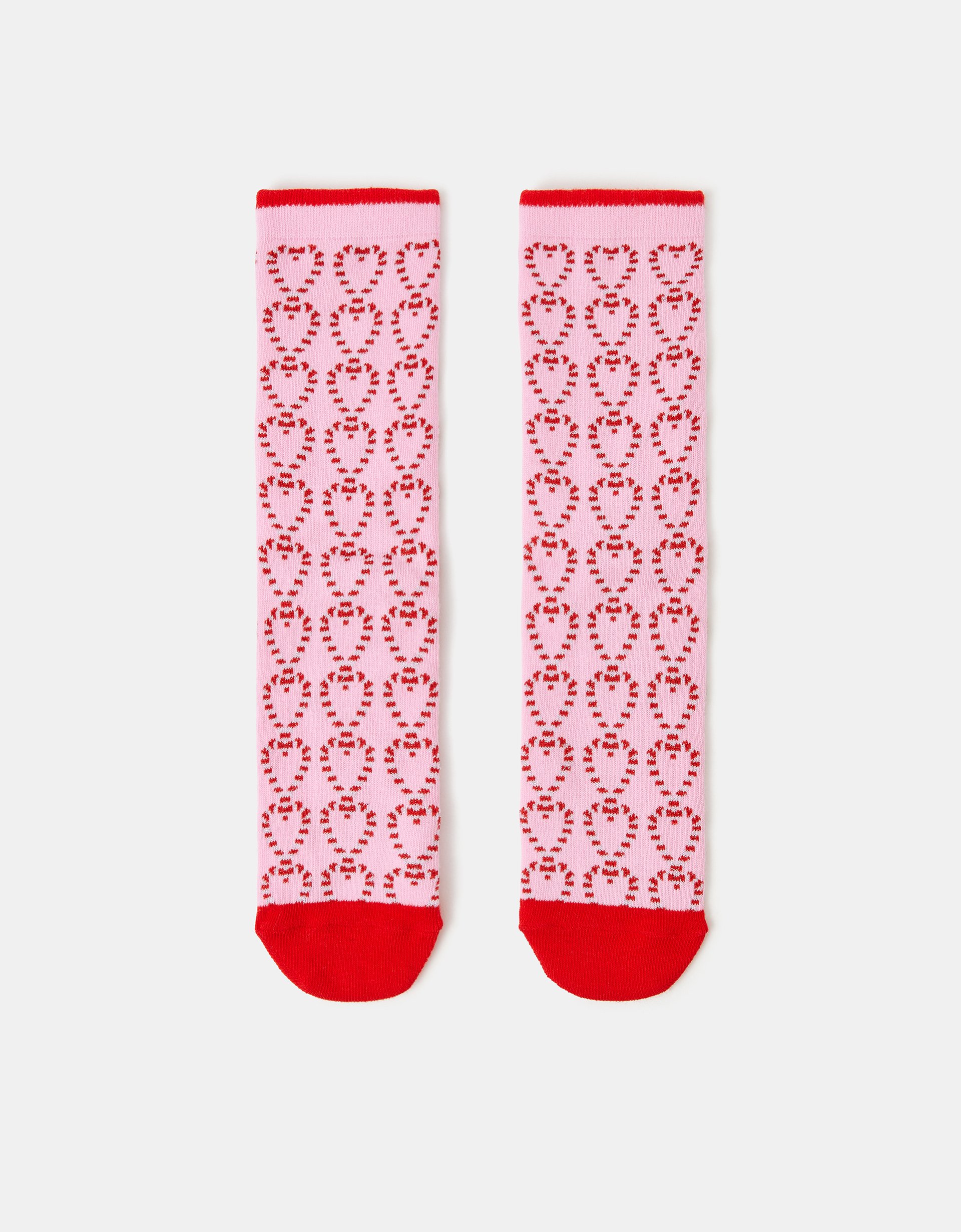 Pink Candy Cane Heart Socks - Accessorize