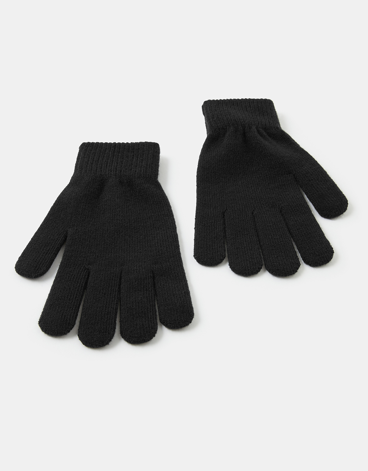 Accessorize Black Super-Stretchy Knit Gloves, Size: One Size
