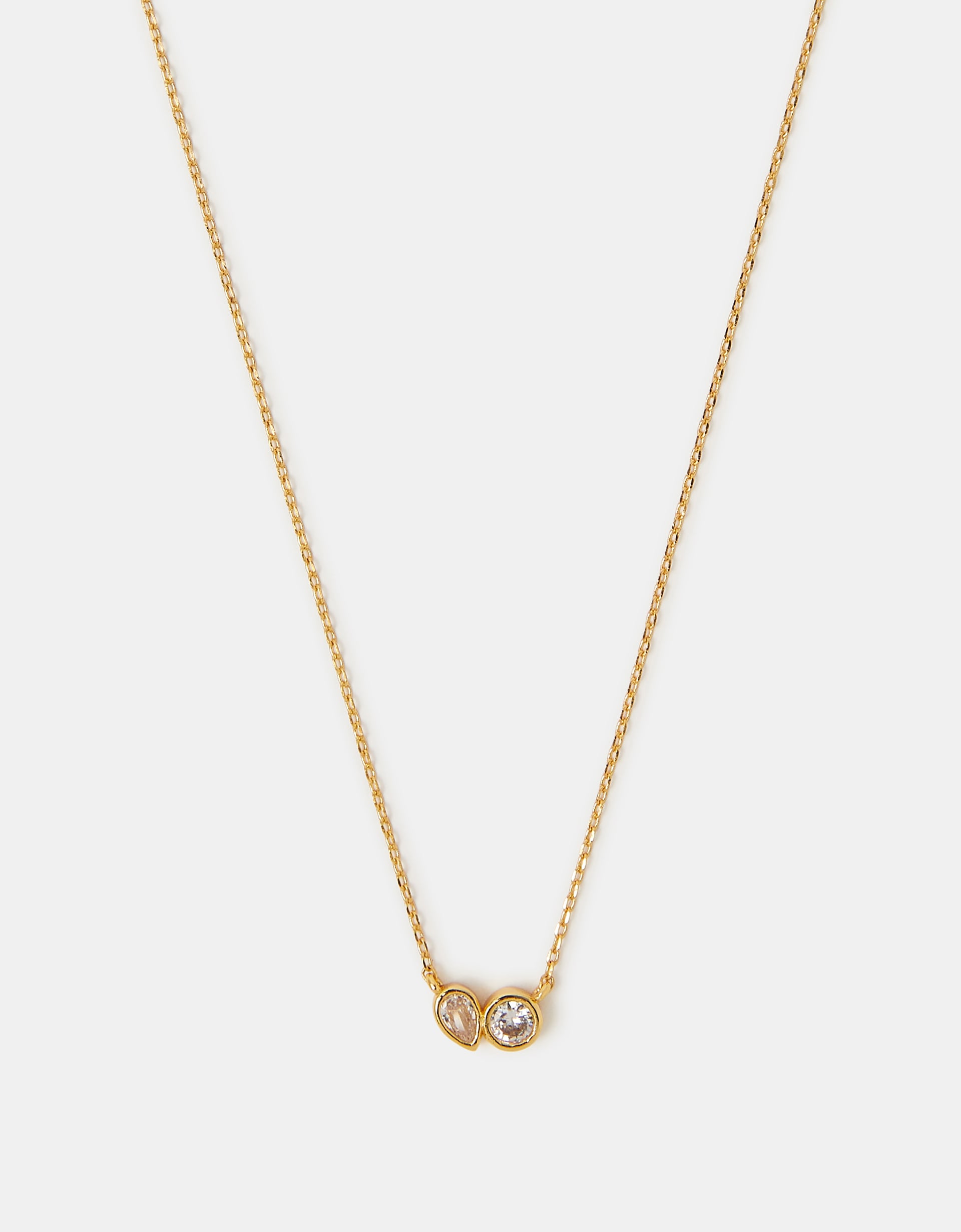 Accessorize Lace 14ct -Plated Mix Diamante Necklace, Gold