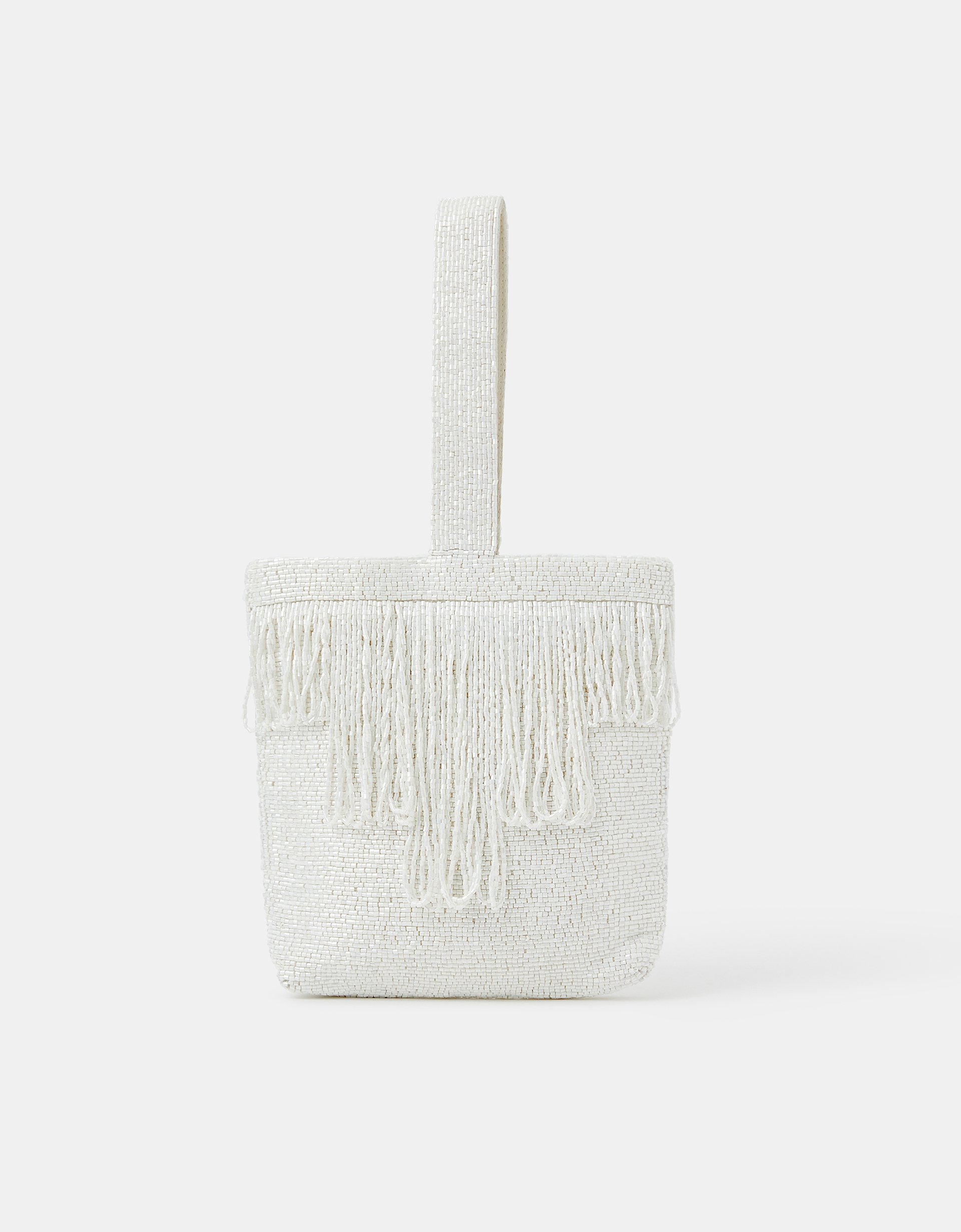 Bridal Beaded Fringe Bag - Accessorize