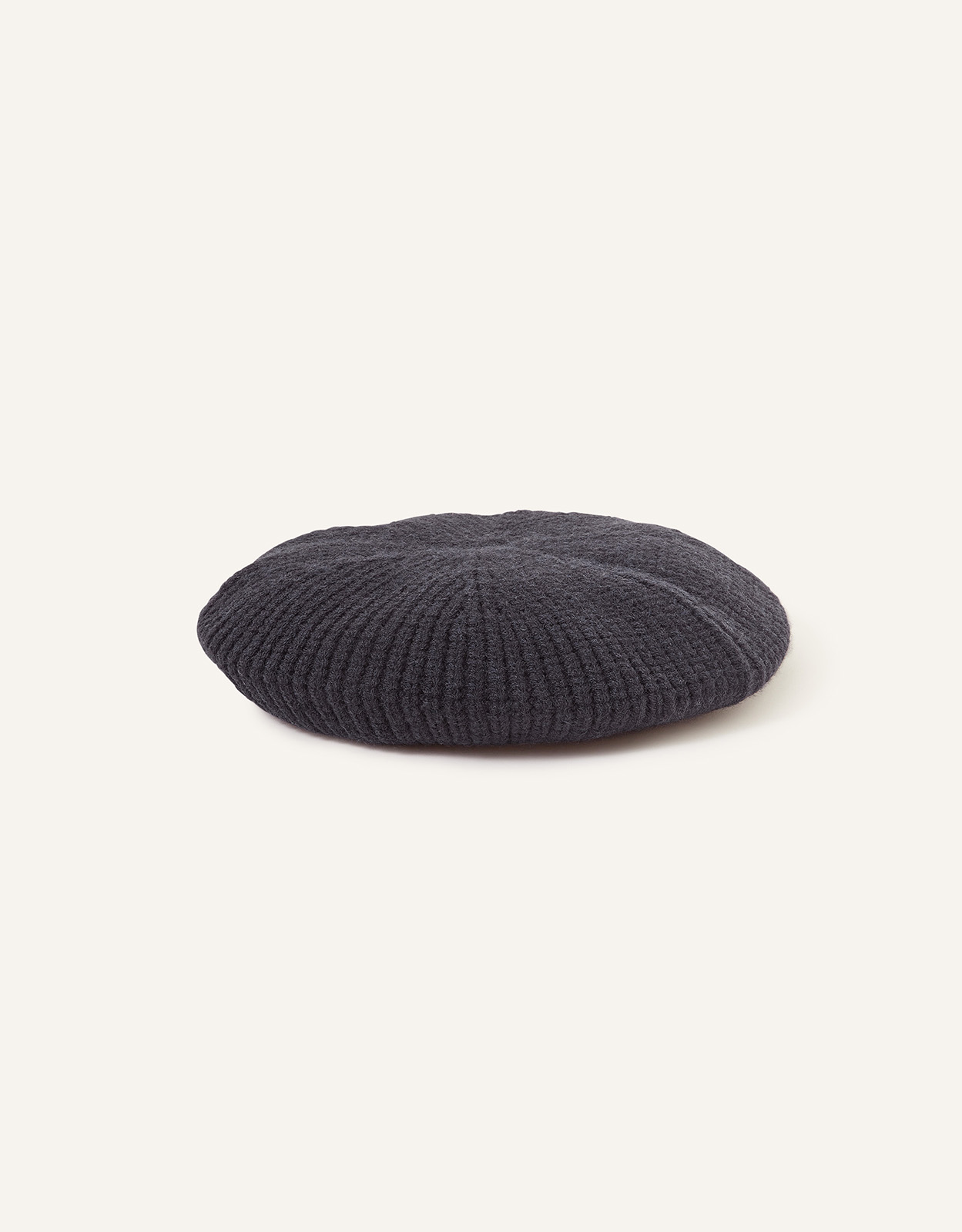 Accessorize Ribbed Knit Beret Blue