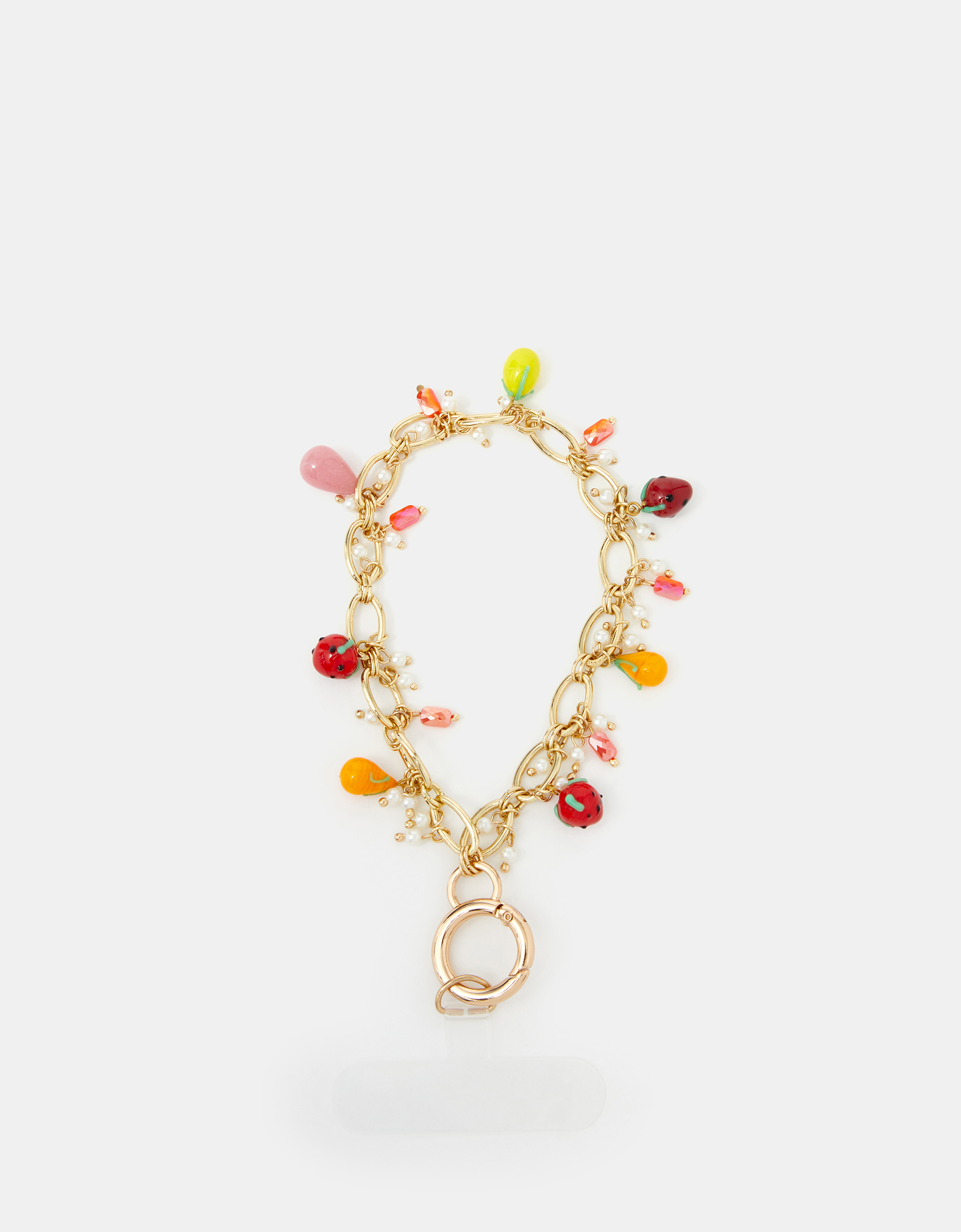 Gold Fruit Charm Wrist Phone Strap - Accessorize