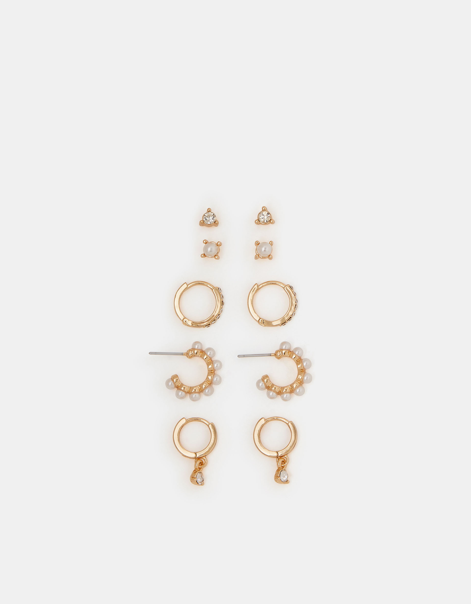5-Pack Pearl Diamanté Hoop & Stud Earrings - Accessorize