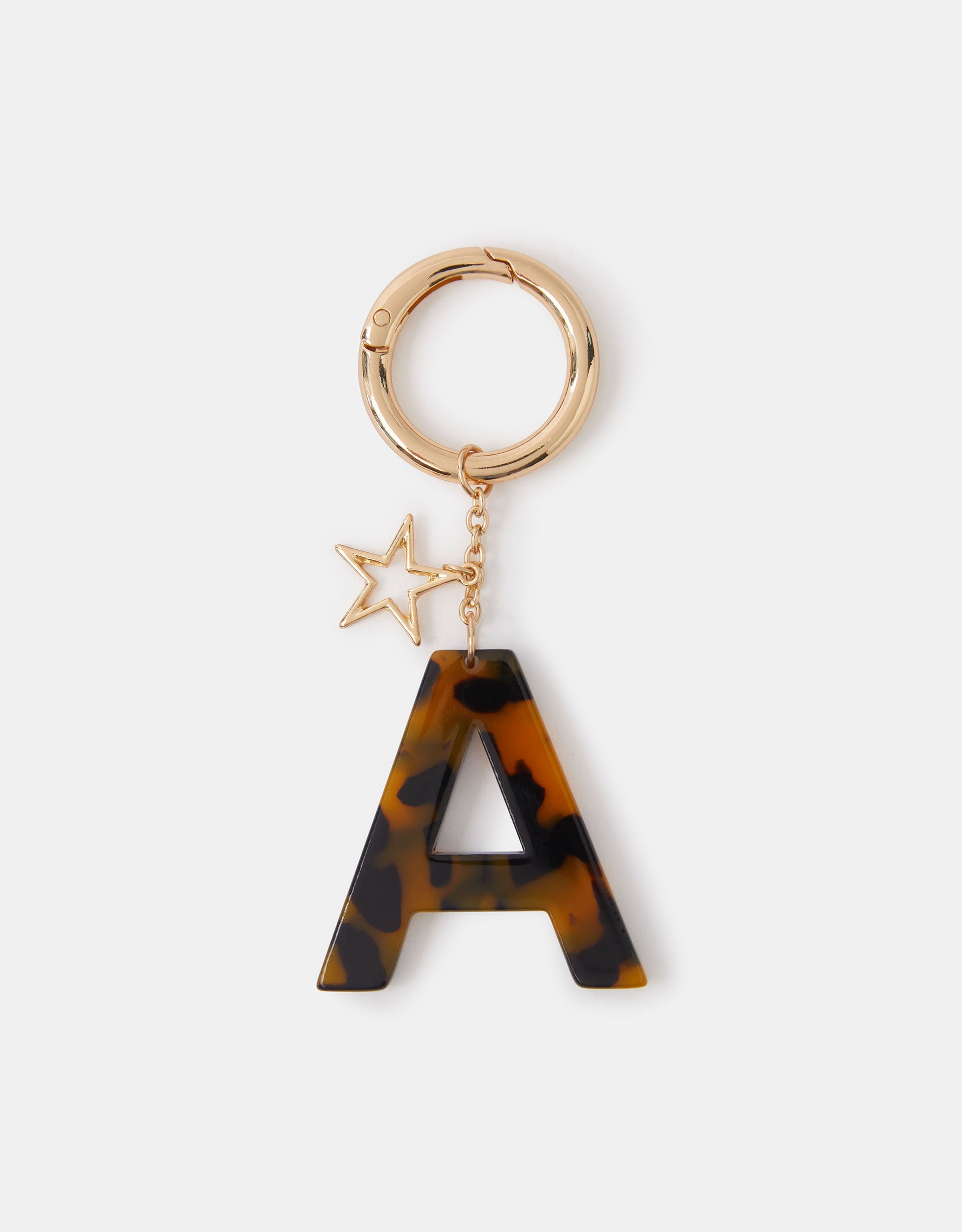 Tort Initial Bag Charm Brown, Size: P - Accessorize