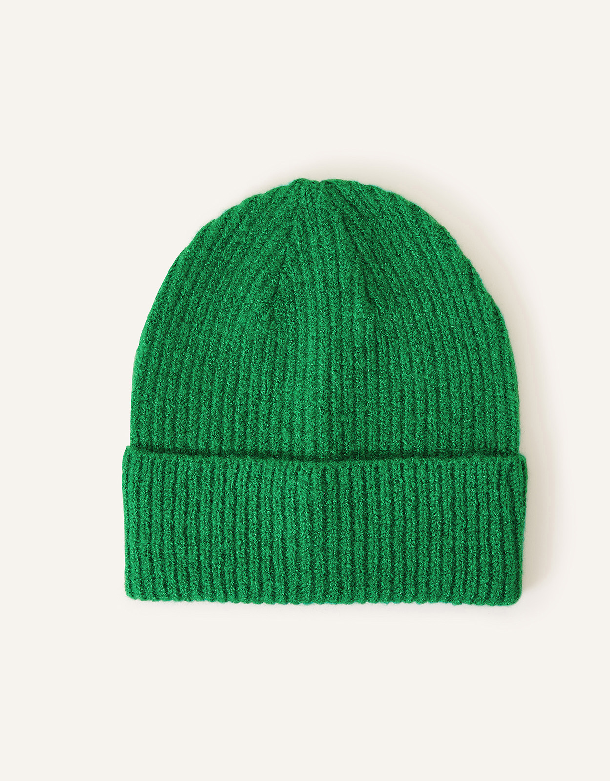 Accessorize Green Classic Knitted Acrylic Soho Beanie Hat, Size: 22x8cm