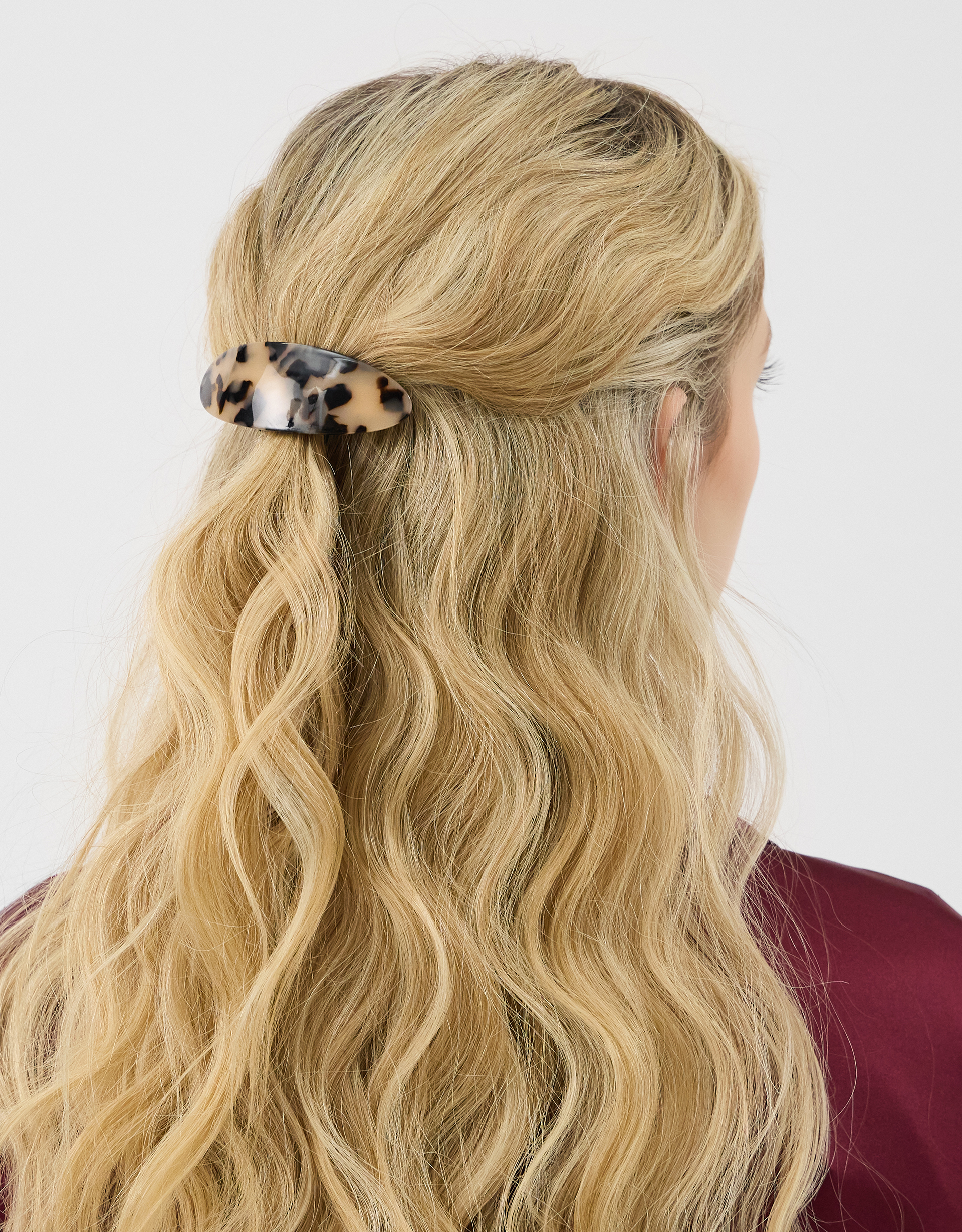 Accessorize Tort Barrette Hair Clip, Brown