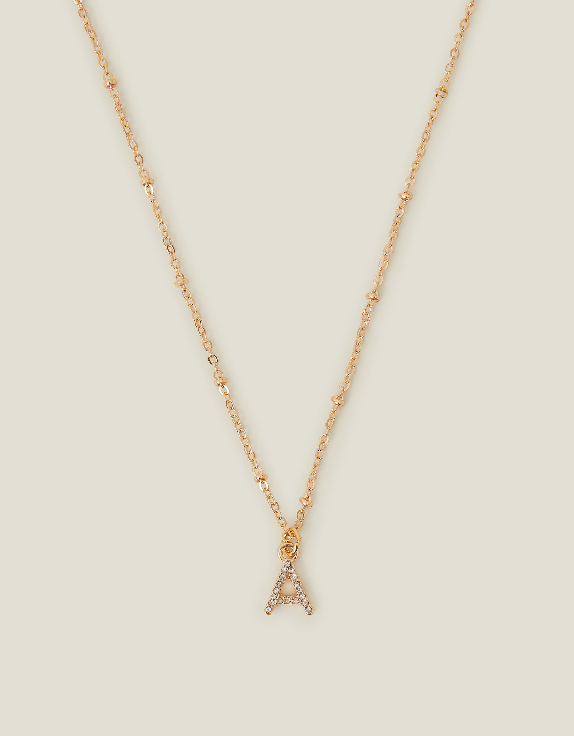 Initial Sparkle Pendant Necklace White, Size: R, Women's - Accessorize