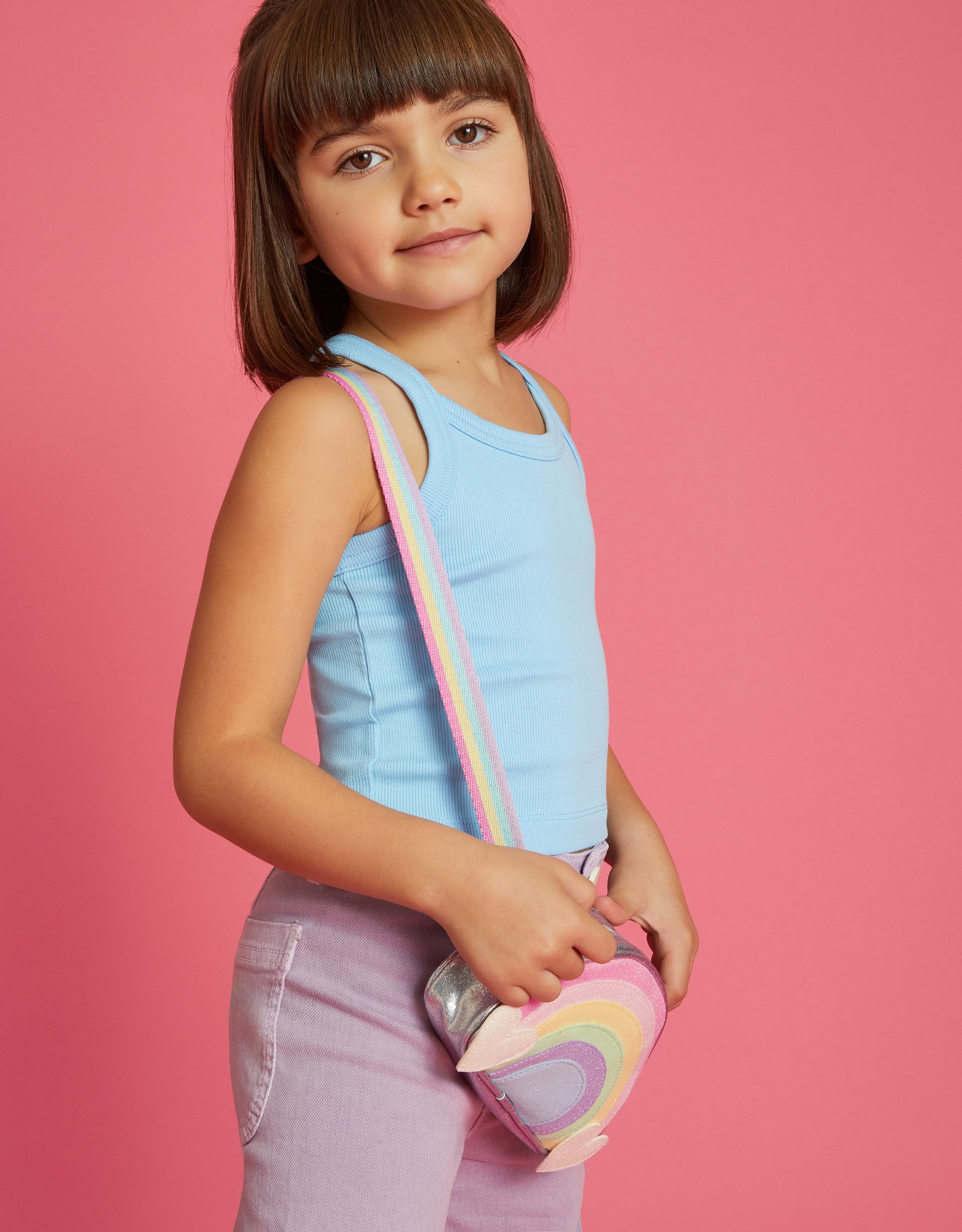 Rainbow Cross-body Bag, Kids Pink - Accessorize